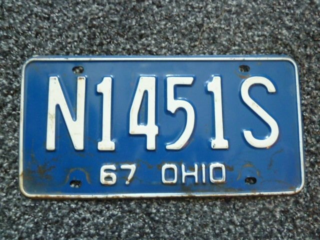 Kentekenplaat licenseplate Ohio 67 USA, Verzamelen, Verzenden, Gebruikt, Auto's
