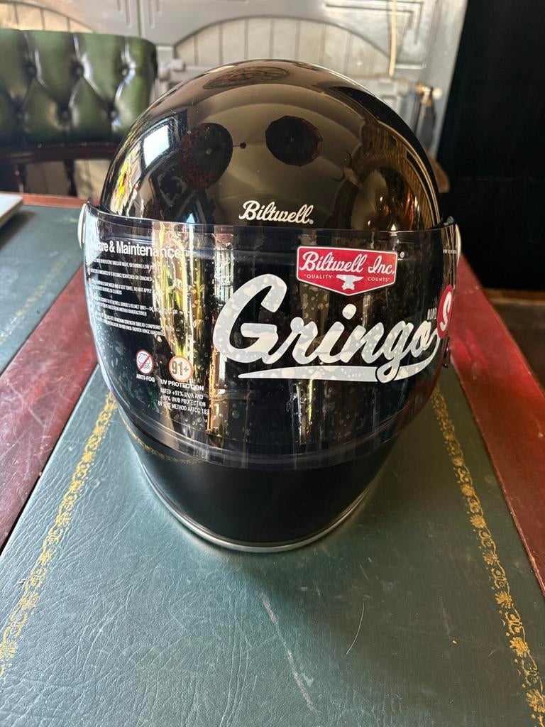 Gringo Helm Gloss Black ECE goedgekeurd Z.g.a.n. S 57/58, Overige merken, Heren, Ophalen of Verzenden, Integraalhelm