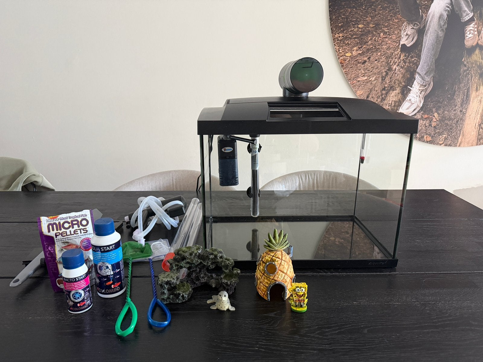 Aquarium Superfish start 50+veel toebehoren, Inclusief deksel, Ophalen of Verzenden, Zo goed als nieuw, Leeg aquarium