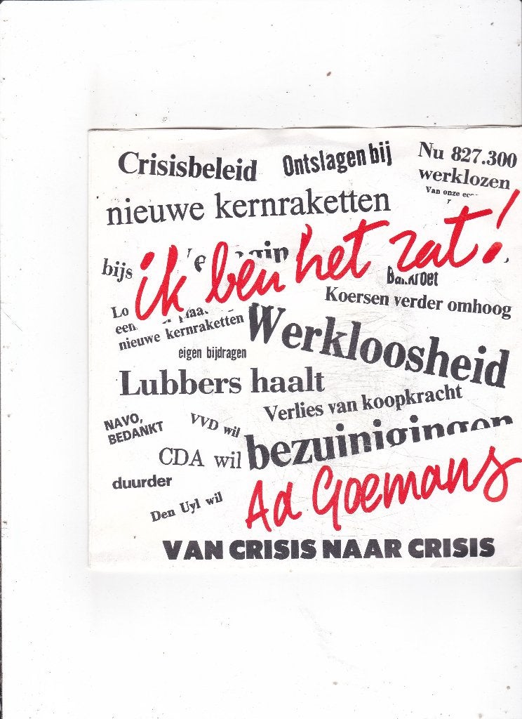 7" Single Ad Goemans - Ik ben 't zat, Ophalen of Verzenden, Gebruikt, 7 inch, Nederlandstalig