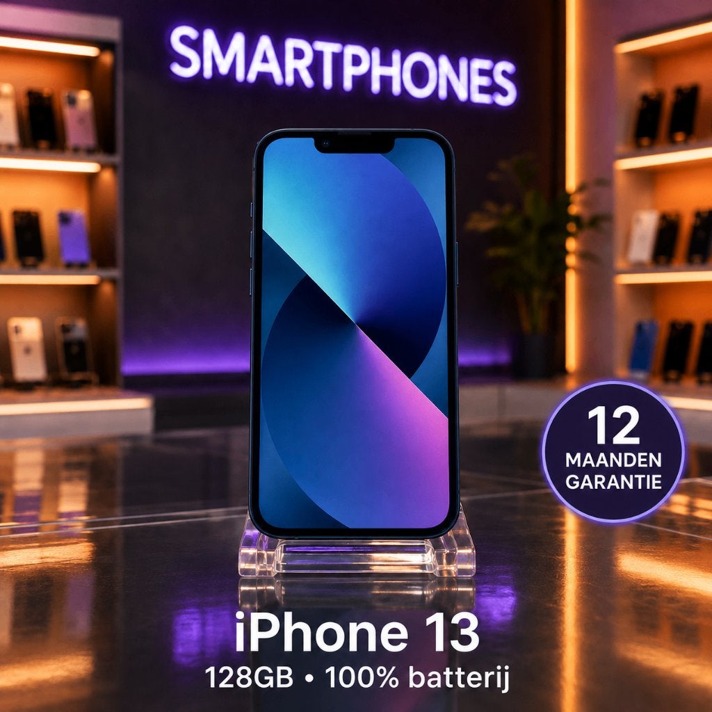 iPhone 13 128GB Blauw | 100% accu | 12 mnd garantie, 128 GB, Blauw, Refurbished, IPhone 13