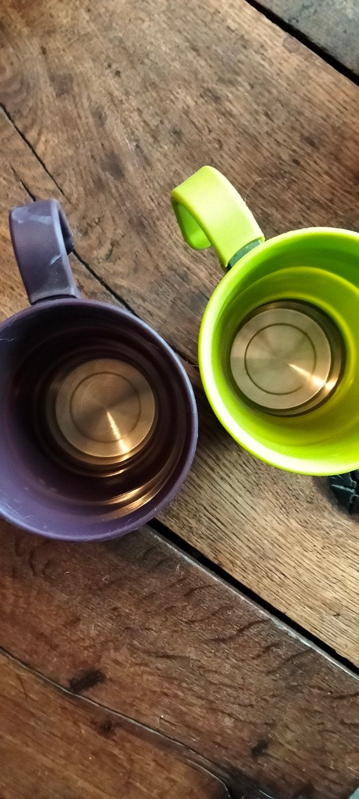 2 vouw bekers mokken mok beker koffie thee camping kamperen, Gebruikt, ., Ophalen of Verzenden, .