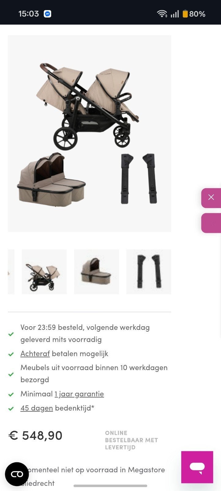 Topmark 2COMBI Duowagen - Zwart, Gebruikt, Duowagen, Combiwagen, Ophalen