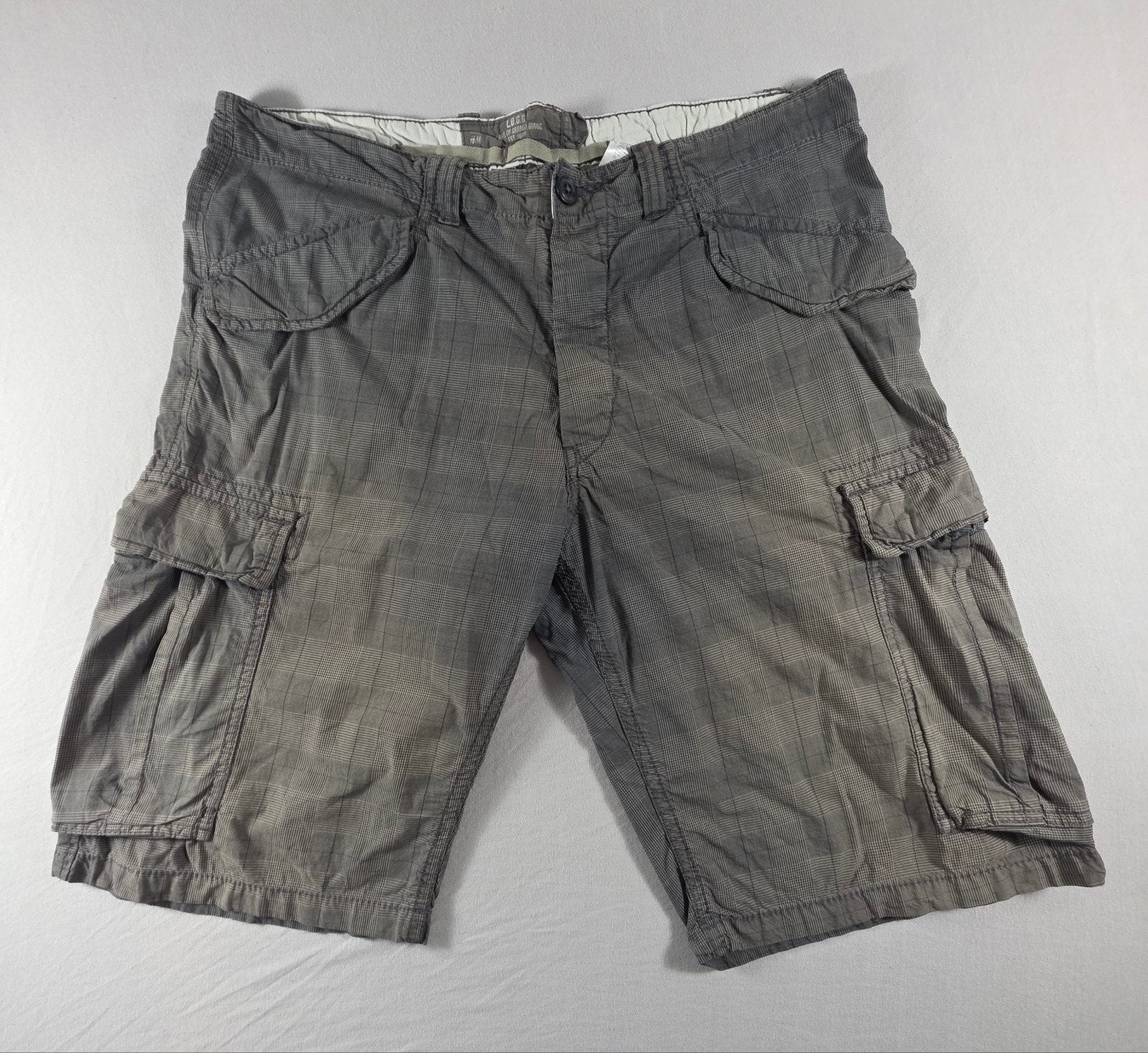 Grijze Geruite Cargo Shorts Maat 48/50 (M), Kleding | Heren, Broeken en Pantalons, Onbekend, Onbekend, Onbekend, Onbekend