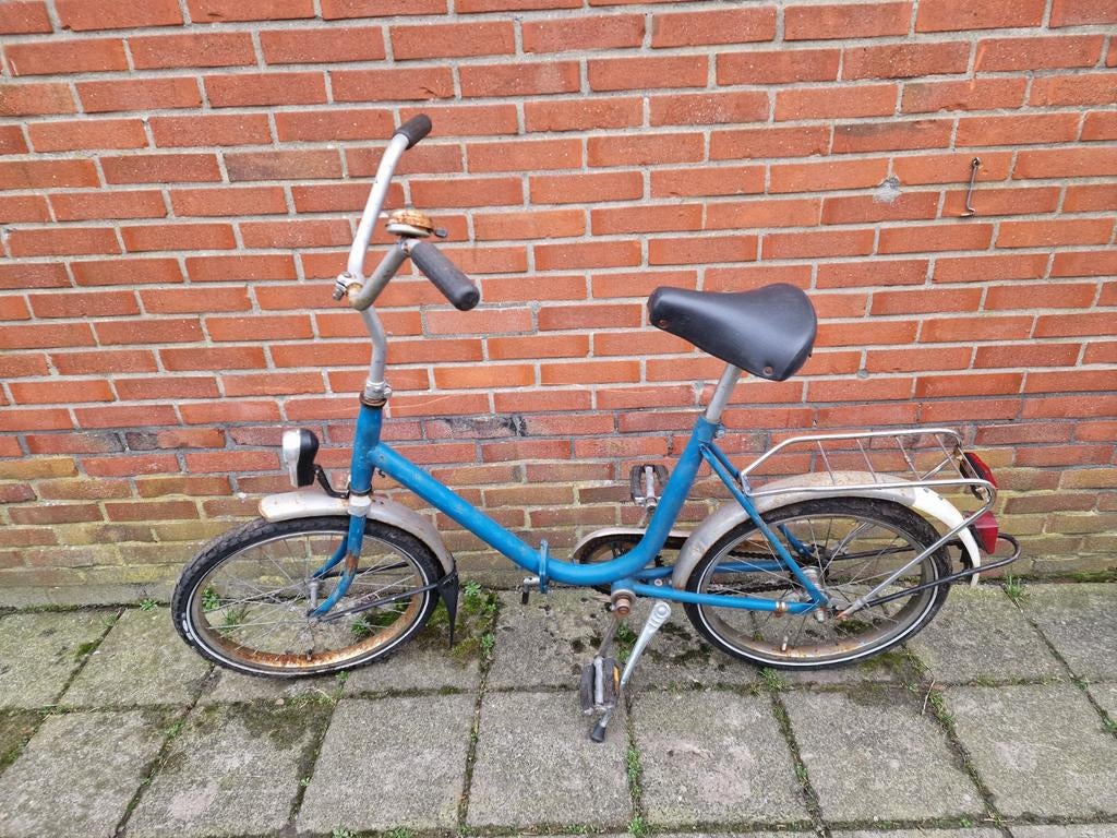 Blauwe vouwfiets, Fietsen en Brommers, Ophalen, 20 inch of meer, Gebruikt, -