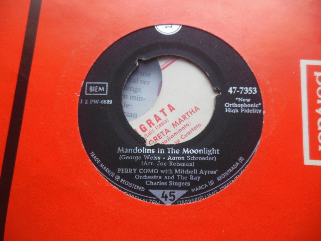 single perry como 45rpm jukebox vinyl record love makes 7'', Gebruikt, 7 inch, Ophalen of Verzenden, Pop