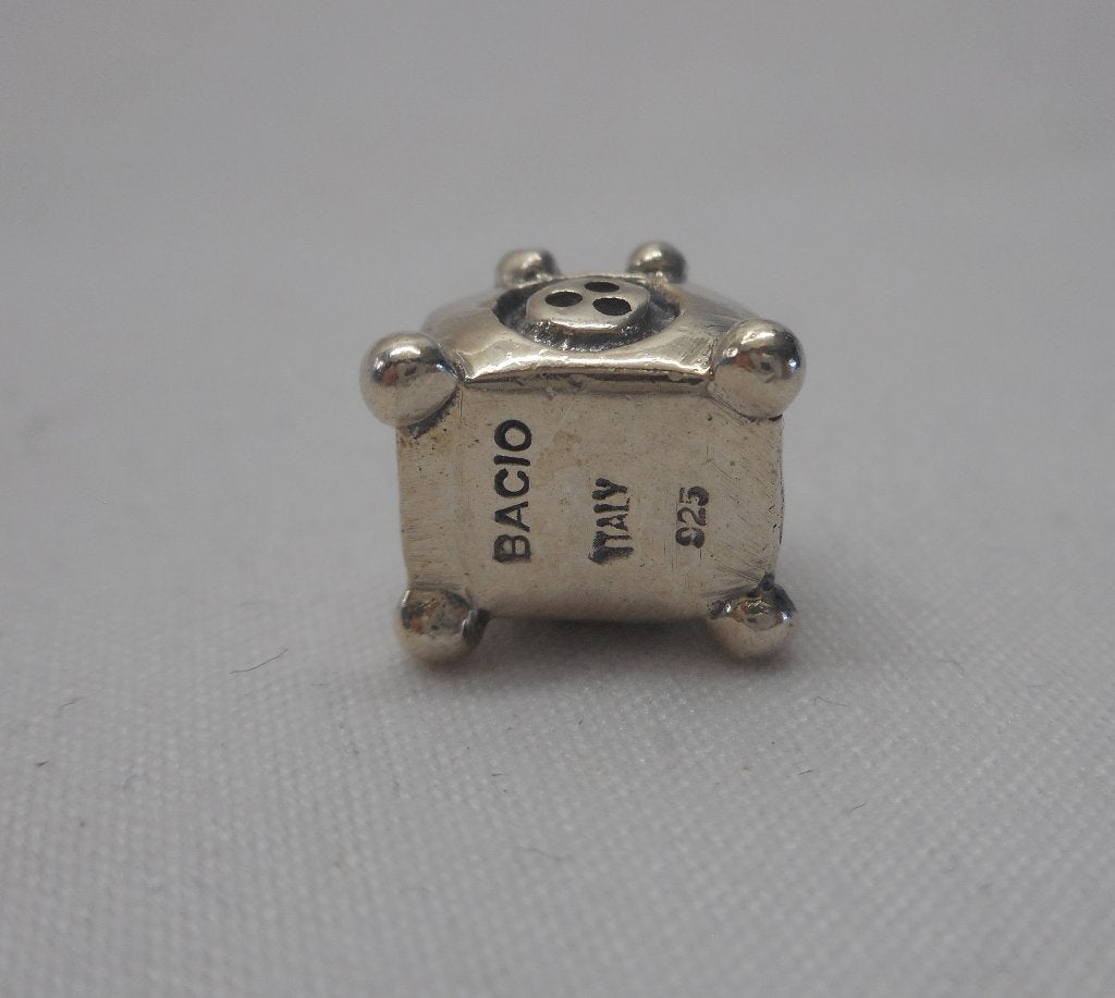 Zilveren Bacio bedel tasje nr.1559, Overige merken, Verzenden, Zo goed als nieuw, 1 bedel
