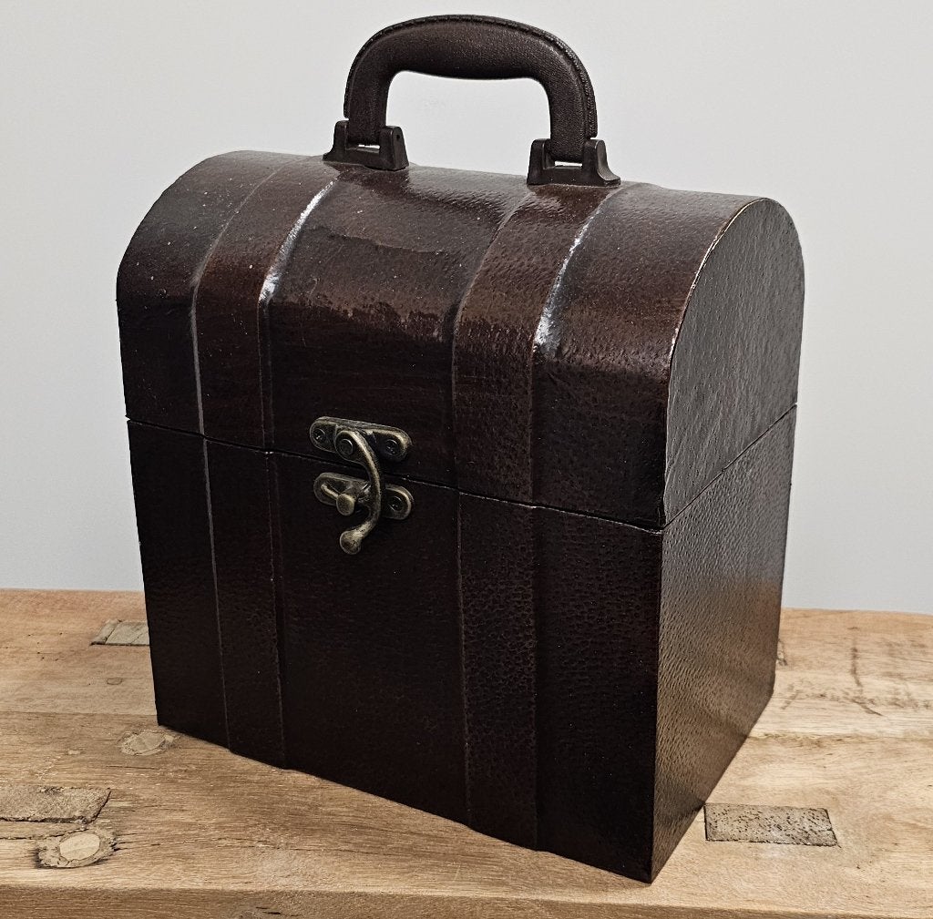 LEUKE BROCANTE HOUTEN KOFFER, Minder dan 50 cm, Gebruikt, Minder dan 50 cm, Ophalen of Verzenden