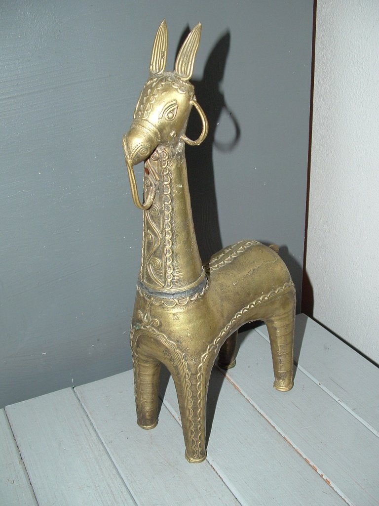 Oosterse kunst massief beeld ezel ezelfiguur (brass?), Ophalen of Verzenden