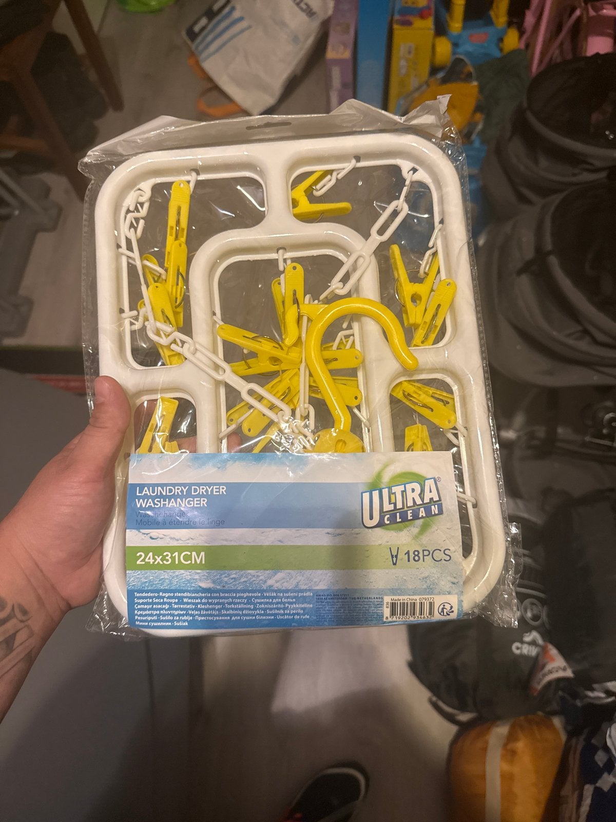 Nieuwe Ultra Clean Wasrek met 18 Wasknijpers - 24x31CM, Caravans en Kamperen, Ophalen of Verzenden