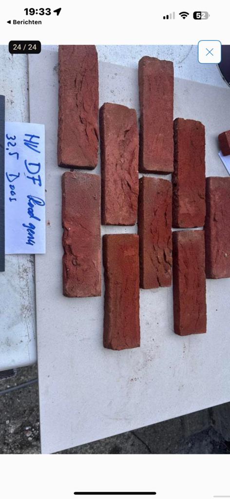 Steenstrips DF.  PARTIJ UITVERKOOP. ROOD GENUANCEERD, Doe-het-zelf en Verbouw, Metselstenen, Ophalen, Zo goed als nieuw, Bakstenen