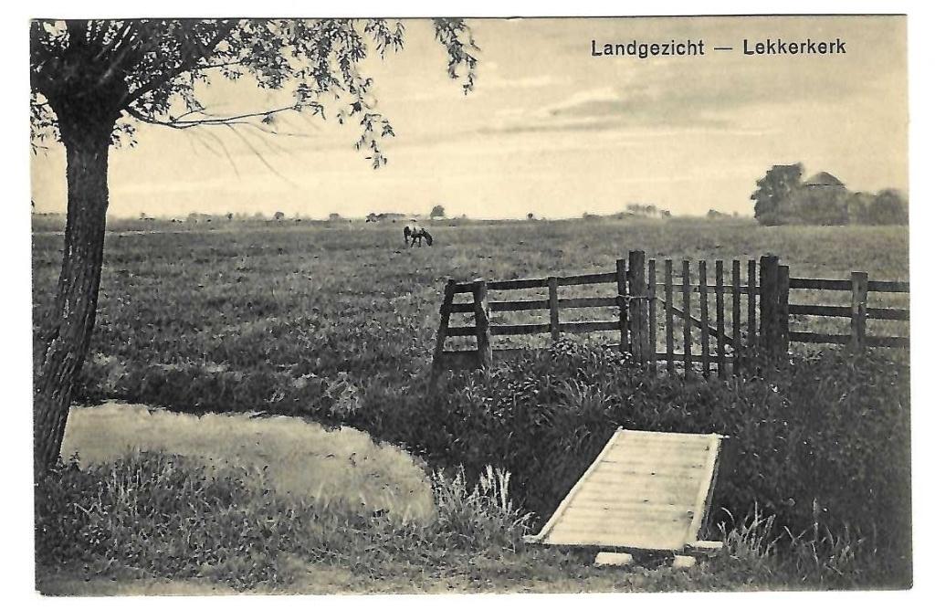 Lekkerkerk - Landgezicht, Verzenden, 1920 tot 1940, Ongelopen, Zuid-Holland