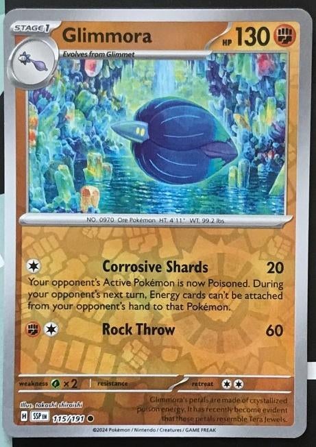 Pokemon - Glimmora (SSP 115) - Reverse holo.., Ophalen of Verzenden, Nieuw, Losse kaart, Foil