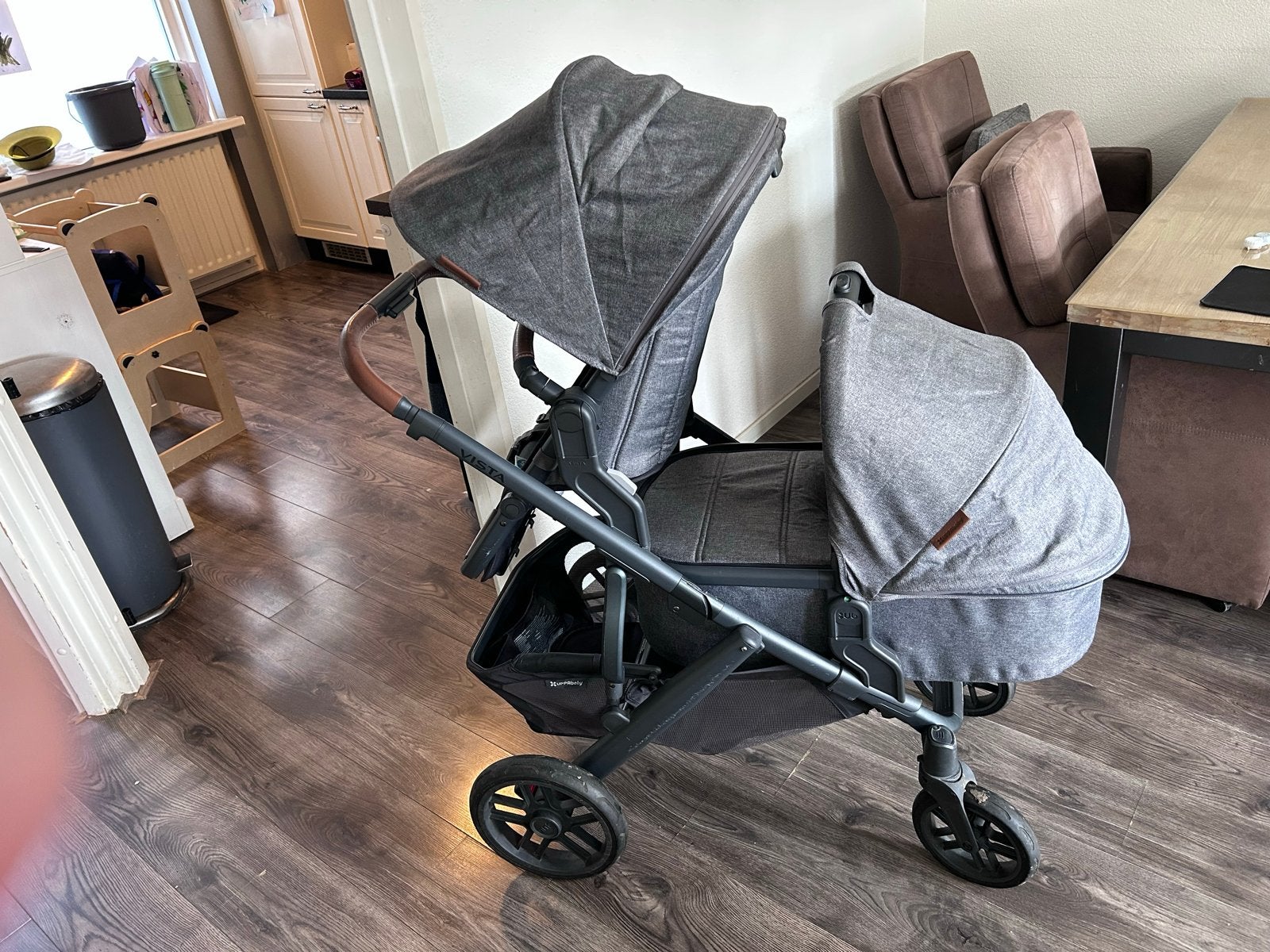 Uppababy Vista V2 Duowagen met complete accessoires, Gebruikt, Duowagen, Ophalen of Verzenden, Kinderwagen