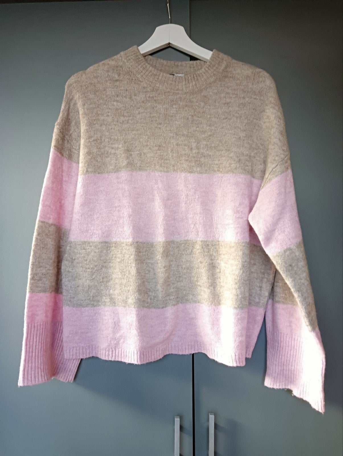 Roze/lichtbruin gestreepte trui mt S van Divided, Divided, Ophalen of Verzenden, Roze, Maat 36 (S)