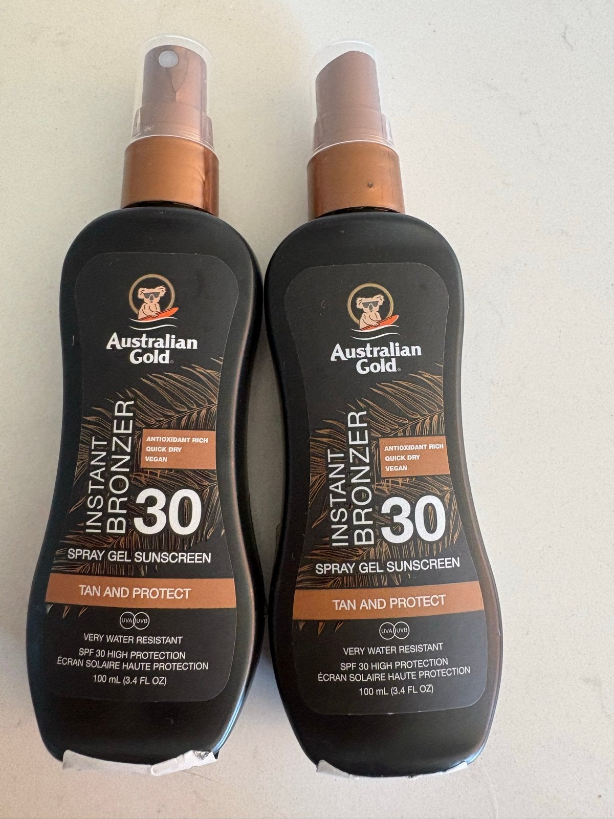 2x Australian Gold Instant Bronzer SPF 30 Zonnebrand, Sieraden, Tassen en Uiterlijk, Ophalen of Verzenden, Nieuw, Zonnebrand of After Sun