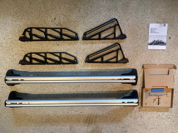 Originele BMW Dakdragers E87/E90 met ski- en snowboardhouder, Auto diversen, Dakdragers, Ophalen, Zo goed als nieuw