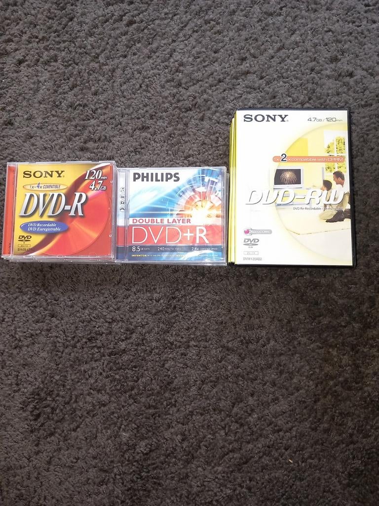 Nieuwe DVD-R, DVD+R DL en DVD-RW voor opname, Sony, Philips, Nieuw, Ophalen of Verzenden, Dvd