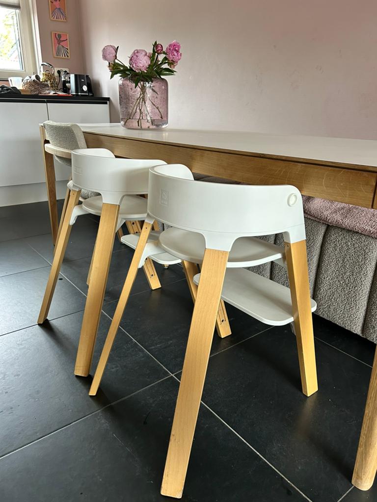 Stokke steps 2x tweeling, Kinderen en Baby's, Kinderstoelen, Ophalen of Verzenden, Gebruikt, Meegroeistoel, Aanschuifbaar