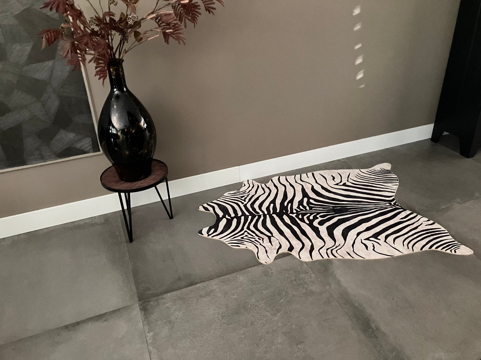 Wasbaar zebra vloerkleed 1.40 m, Ophalen of Verzenden, Zo goed als nieuw, Tapijt