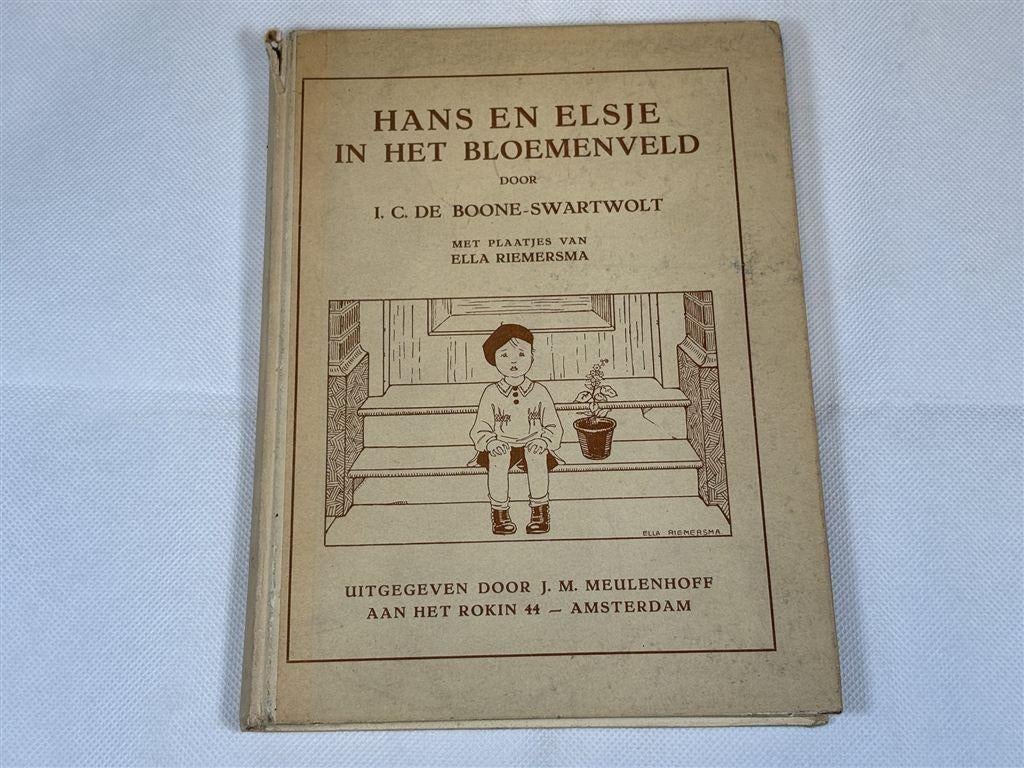 Hans en Elsje [1927] — Antiek, Ill. Ella Riemersma, Boeken, Prentenboeken en Plaatjesalbums, Ophalen of Verzenden, Gelezen