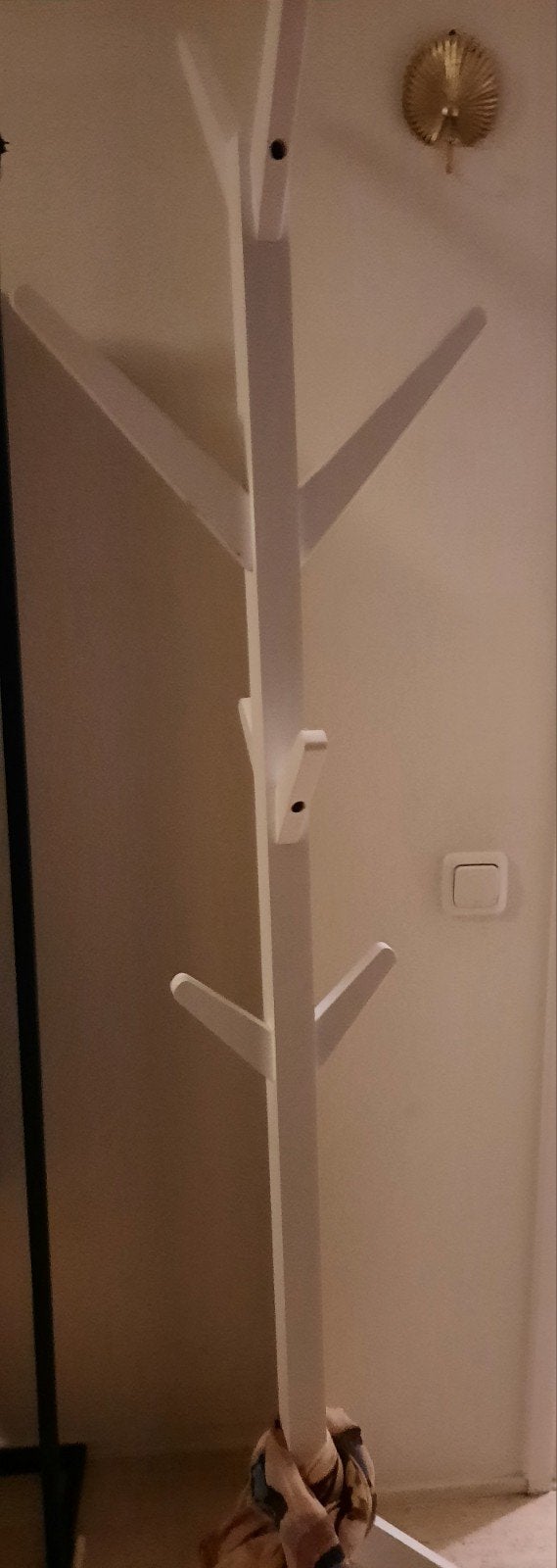 Witte kapstok, kleine beschadiging onder, Huis en Inrichting, Ophalen, Hout, Wandkapstok, Minder dan 100 cm