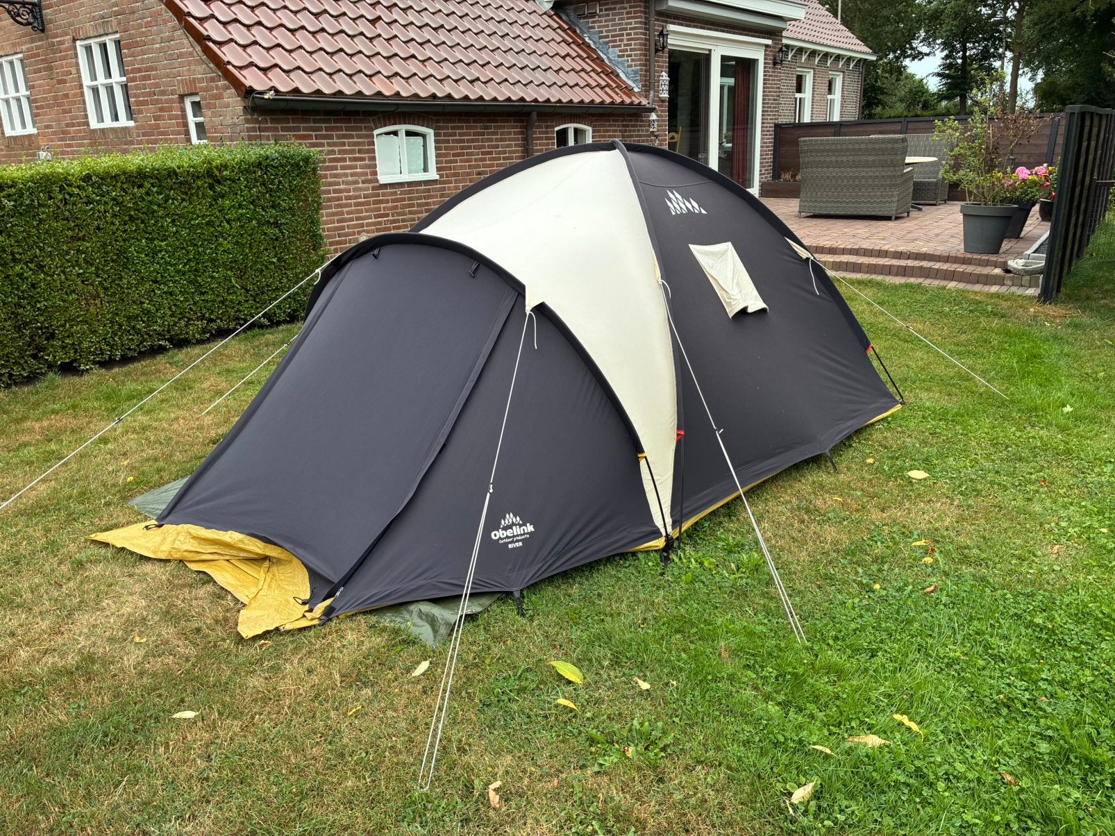 Te koop Obelink River Koepeltent / bijzet tent, Caravans en Kamperen, Tenten, Ophalen, Zo goed als nieuw, Tot en met 4