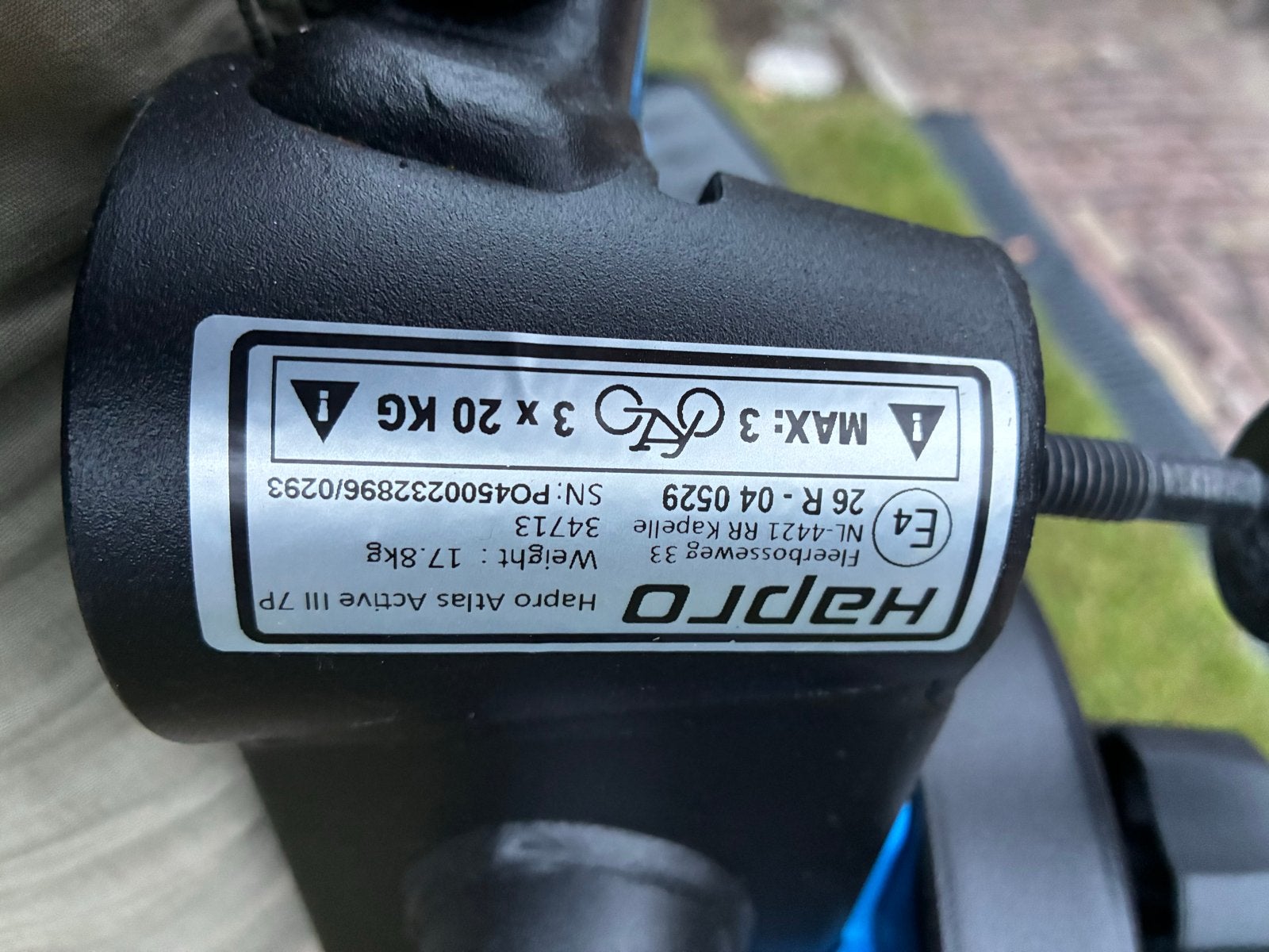 Hapro Atlas Active III 7P Trekhaakdrager - 3 fietsen, 3 fietsen of meer, Ophalen of Verzenden, Zo goed als nieuw, Trekhaakdrager