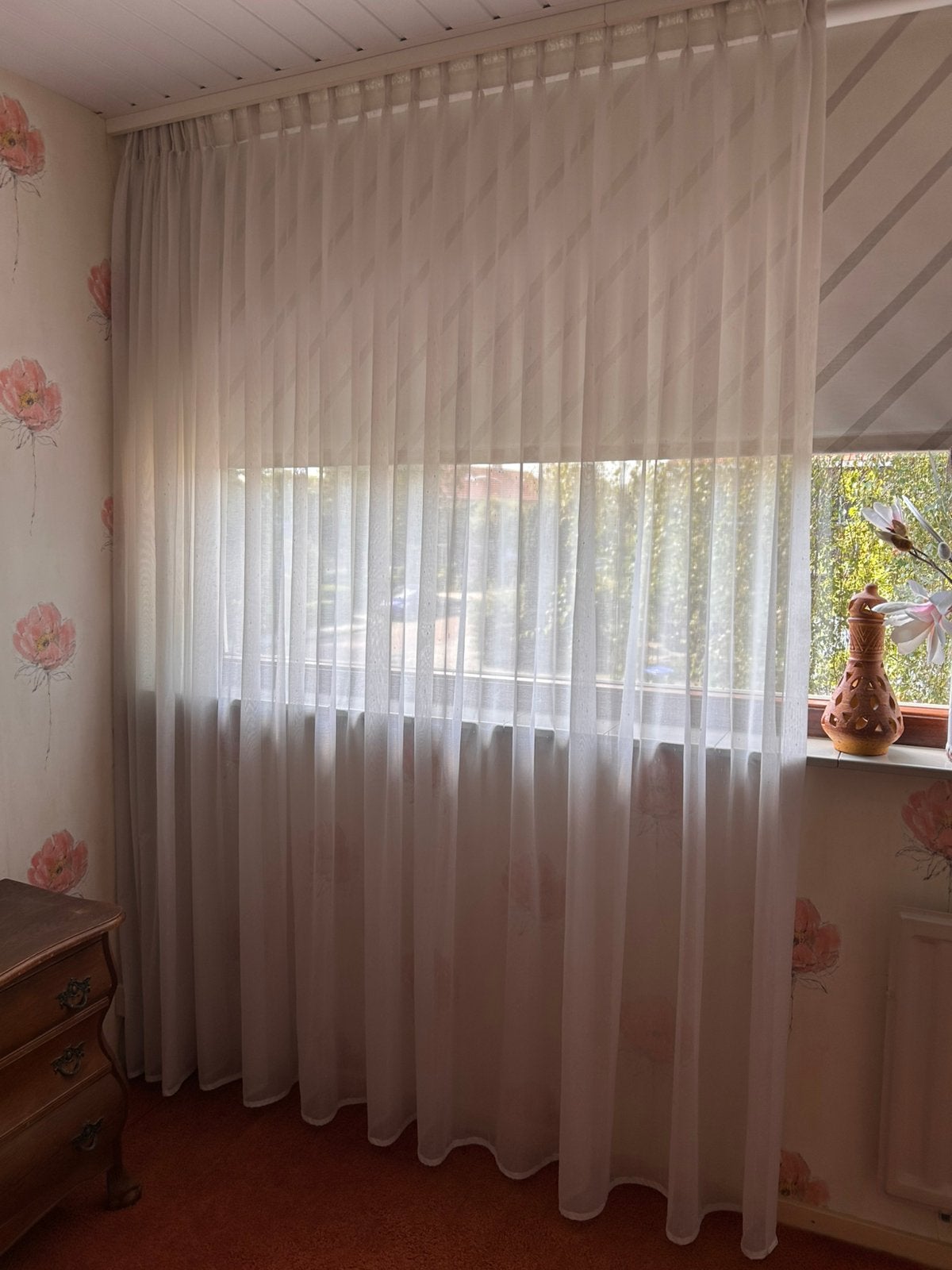 Vitrage, Huis en Inrichting, Ophalen of Verzenden, Zo goed als nieuw, Beige, Vitrage
