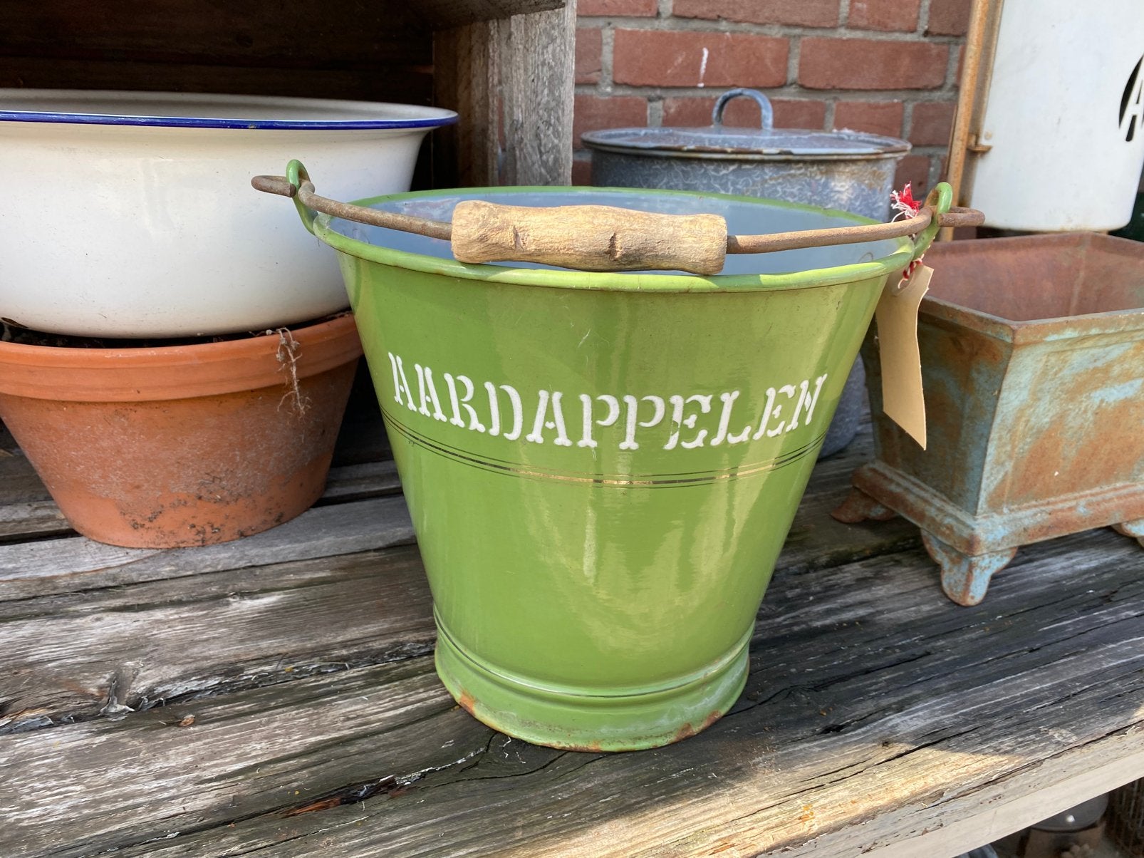 Resedagroen emaille aardappel emmer, Ophalen of Verzenden