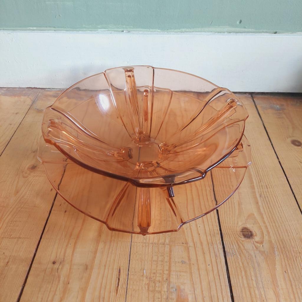 Lucky Vintage art deco Hermanova Hut Rosaline glas set, Ophalen