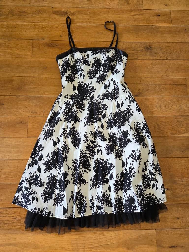 Jurk zwart/wit Steps maat 38, Kleding | Dames, Jurken, Ophalen of Verzenden, Gedragen, Maat 38/40 (M)