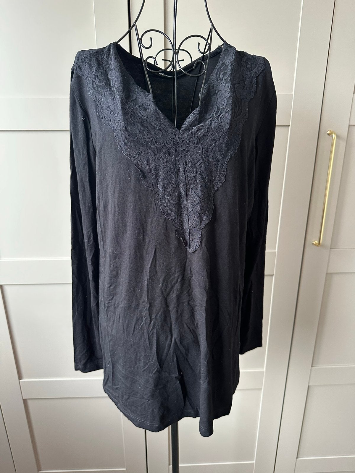 Intimissimi top met lange mouwen en kant - Maat XL, Zwart, Maat 46/48 (XL) of groter, Ophalen of Verzenden, Zo goed als nieuw
