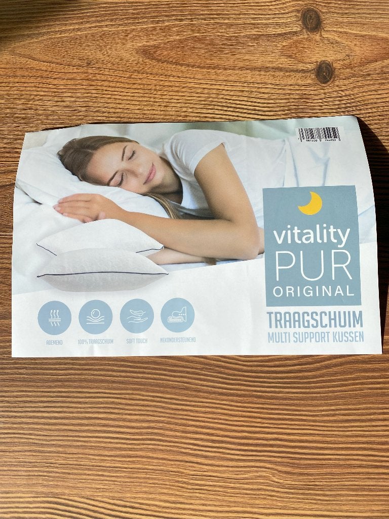 Kussen Traagschuim Vitality Pur 50x60, Eenpersoons, Wit, Nieuw, Ophalen of Verzenden