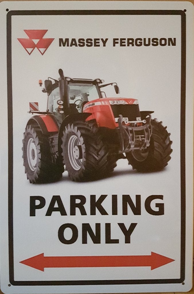 Massey Ferguson tractor parking only reclamebord van metaal, Verzamelen, Merken en Reclamevoorwerpen, Nieuw, Reclamebord, Ophalen of Verzenden