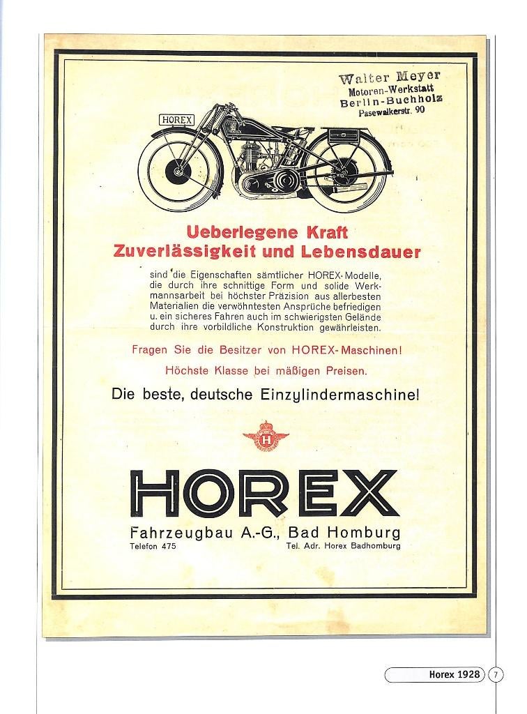 Horex Prospekte 1921-60, Verzenden, Nieuw, Johann Kleine Vennekate, Merk of Model