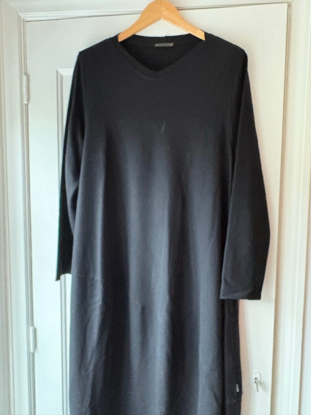 Oska zwarte midi jurk mt L - mt 3, Zwart, Maat 46/48 (XL) of groter, Ophalen of Verzenden, Zo goed als nieuw
