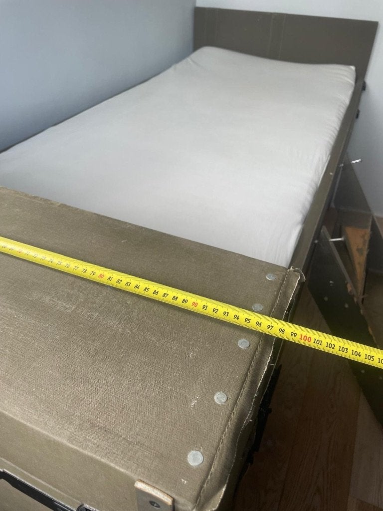 Origineel stoer legerbed, Ophalen, Gebruikt, Eenpersoons, 200 cm