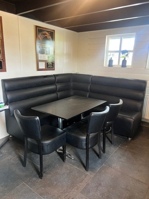 kantine meubels, Huis en Inrichting, Stoelen, Ophalen, Drie, Zwart, Leer