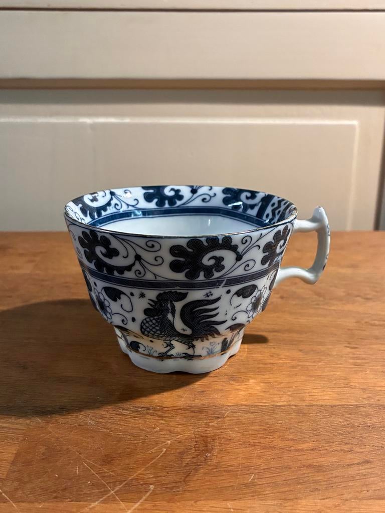 Porseleinen Kop "Arita Blue" met Haan Decor, Antiek en Kunst, Ophalen of Verzenden
