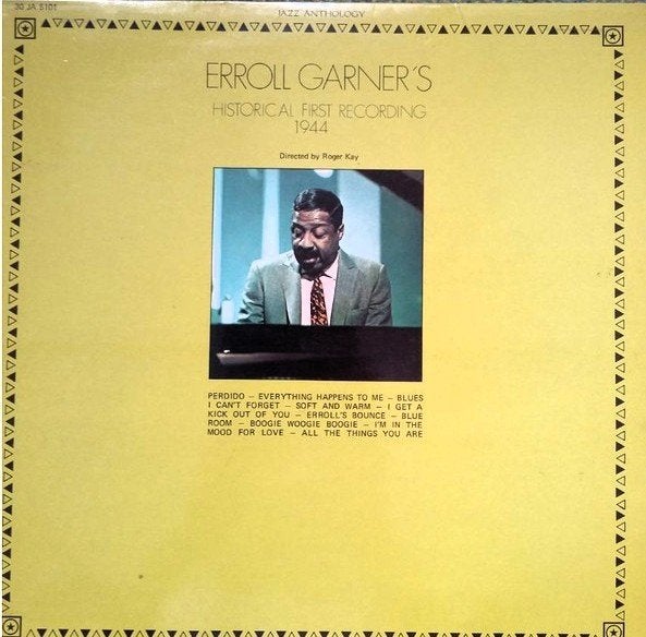 LP - Erroll Garner ‎– Historical First Recording 1944, 1960 tot 1980, Gebruikt, Ophalen of Verzenden, Jazz