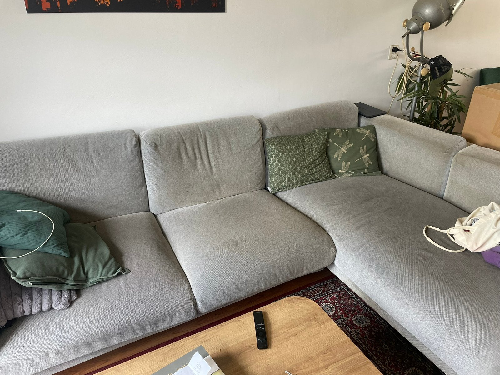 GRATIS grote hoekbank, Huis en Inrichting, Ophalen, Gebruikt, Overige materialen