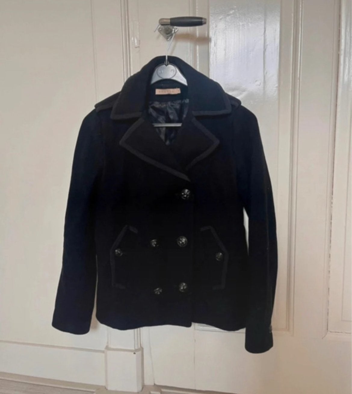 Sandro Zwarte Peacoat - Maat 36 (S), Ophalen of Verzenden, Gedragen, Maat 36 (S), Zwart