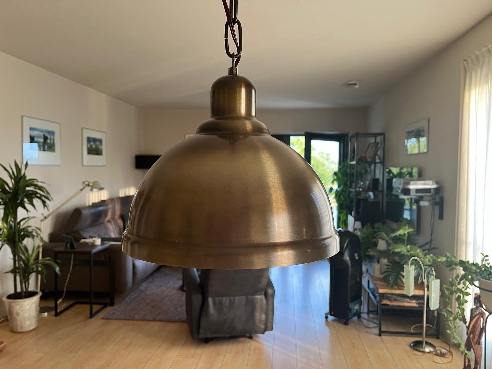 bronzen vintage lampen, Huis en Inrichting, Lampen | Hanglampen, Ophalen, Gebruikt, Natuurlijk materiaal, Vintage
