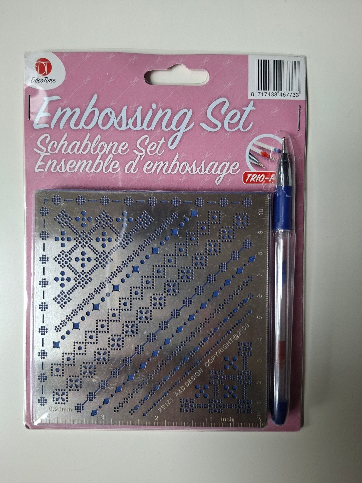 DecoTime Embossing Set - Schablone Set met Pen, Ophalen of Verzenden, Nieuw, Gereedschap of Toebehoren