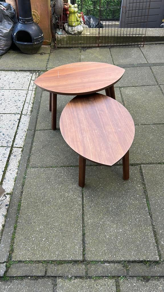 Ikea Stockholm vintage bijzet/salon tafel set 2 stuks, Ophalen, Gebruikt, 50 tot 100 cm, Rond