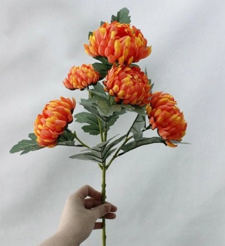 Kunst Chrysanten / Bloem Plant Sier Kunstplant Kunstbloem, Verzenden, Nieuw, Kunstbloem