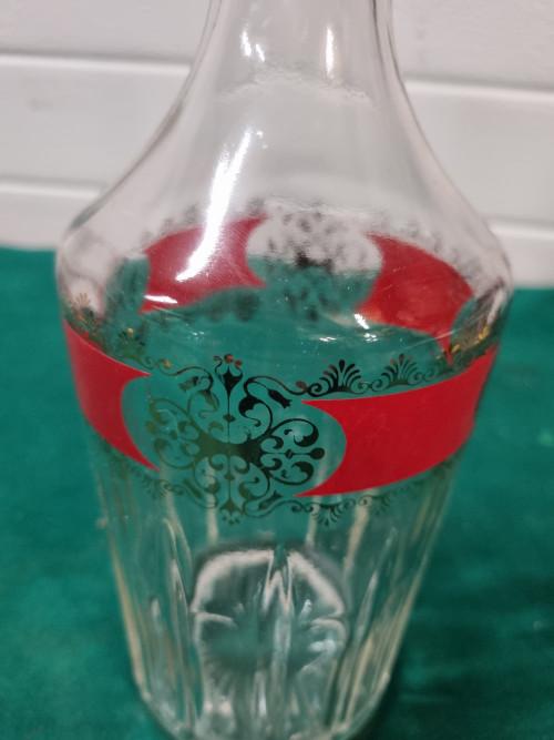 karaf glas met goud rode band, Ophalen of Verzenden, 'T Olde Gre-j, Info@toldegrej.nl, Endepoelstraat 20f Didam
