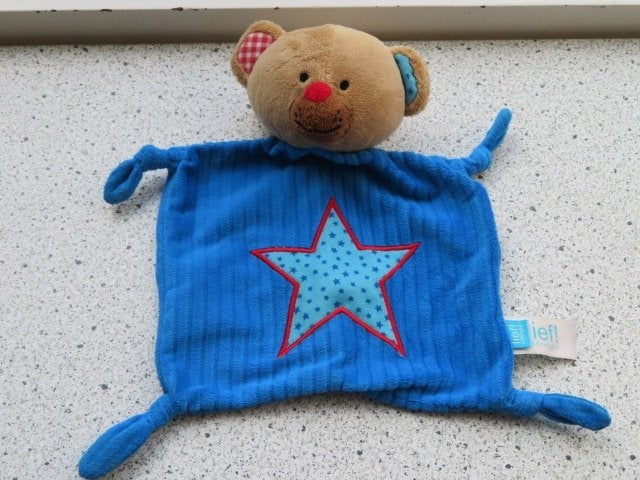 Knuffeldoek Beer Basje merk Lief Lifestyle blauw met ster, Beer, Blauw, Ophalen of Verzenden, Zo goed als nieuw