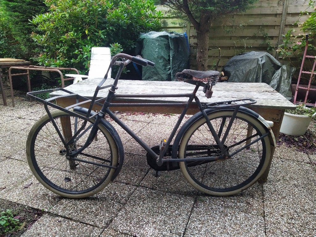 Antieke Gazelle transportfiets 1957, Fietsen en Brommers, Ophalen, Terugtraprem, Jaren '50, 55 tot 59 cm